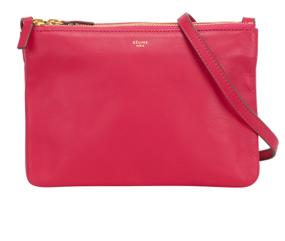 Trio Small Crossbody, &pound;450, Handbags, Pink, Leather, Front view